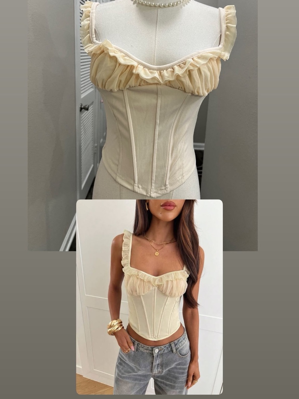 Women's Elegant Lace Patchwork Underwire Corset Top